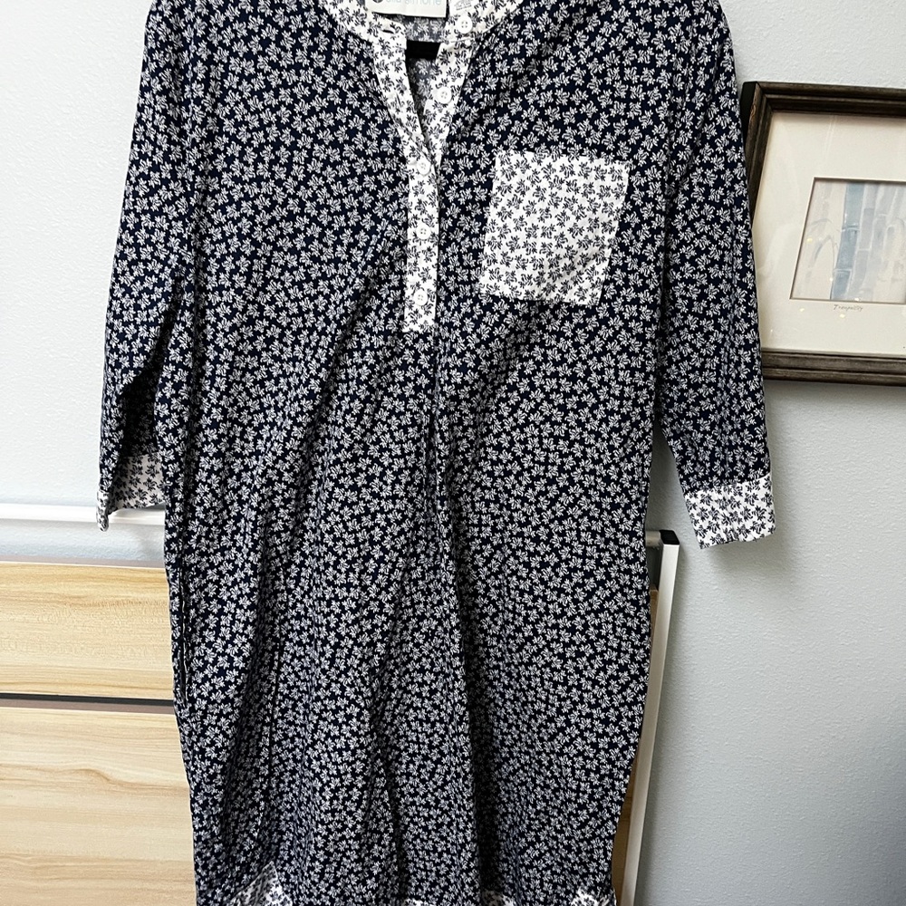 ELLA SIMONE Floral Navy and White Tunic Dress